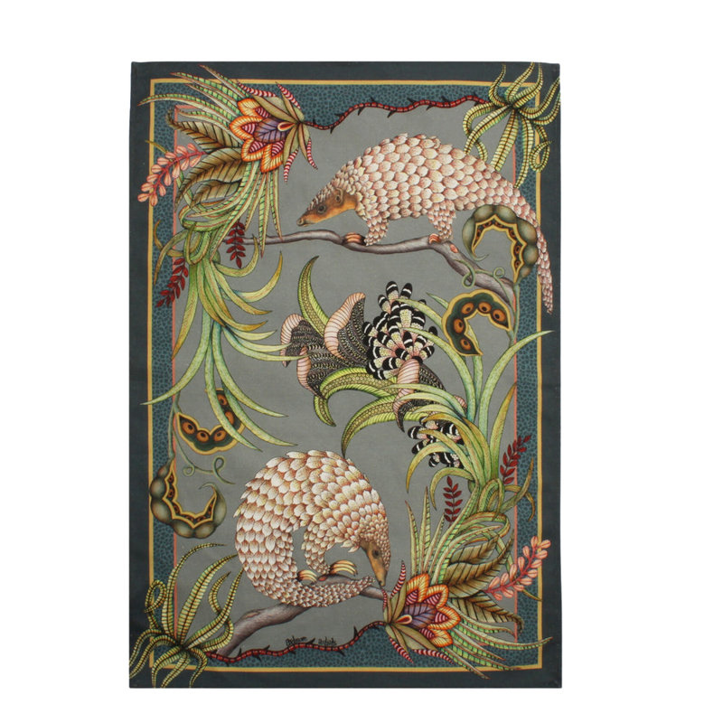 Tea Towel - Pangolin Pair, Ash