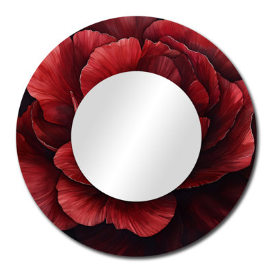 Pivoine bourgogne en couche de grâce I - miroir coquelicots pour décoration murale - imprimé sur métal