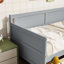 Lit de jour simple en bois de pin avec deux tiroirs de rangement-917510247