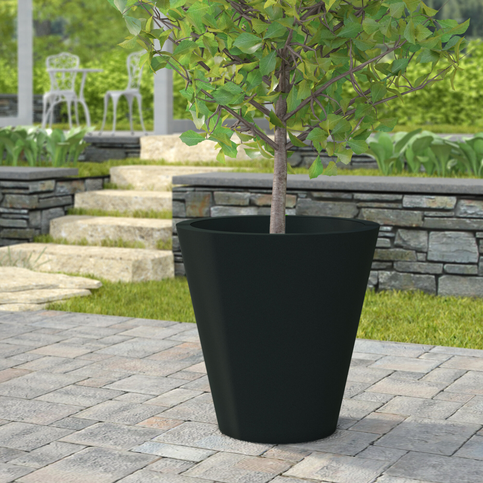 Dot Self-Watering Planter - 16 - Slate | Crescent Garden