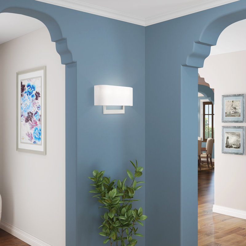 Matiana Steel Flush Mounted Sconce, Brushed Nickel, 10" H x 16" W x 3.95" D