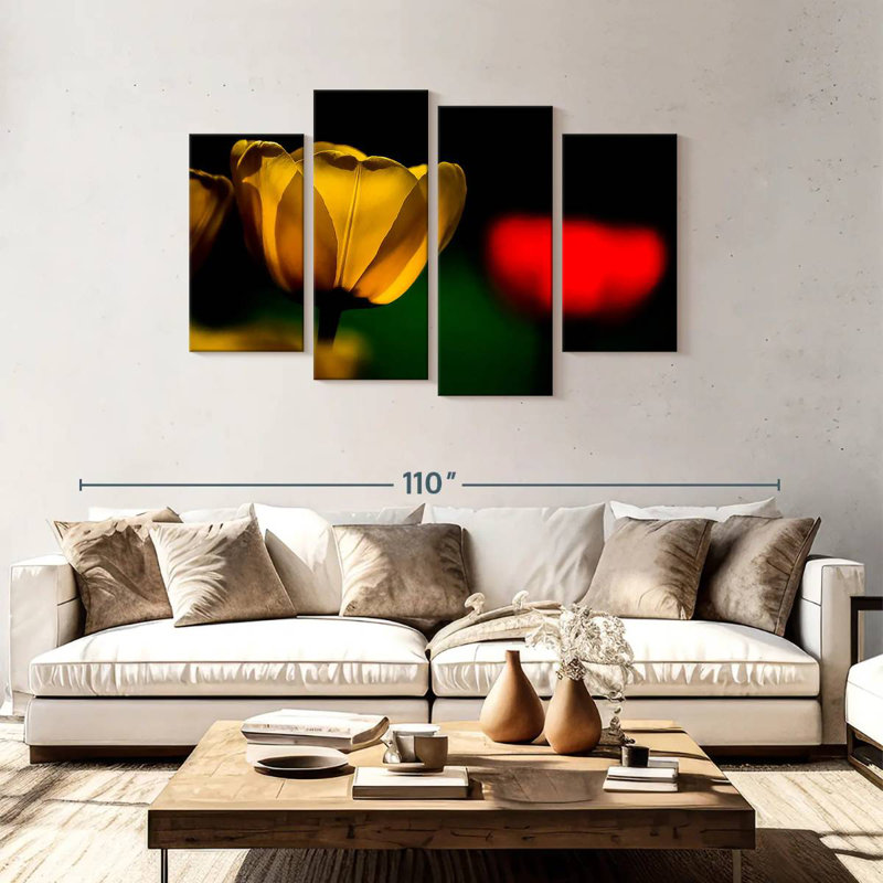 Harnek Blooming Yellow Tulips, 48" H x 75" W