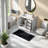 Durable White Vanity Cabinet With Ceramic Sink, Modern Compact Design