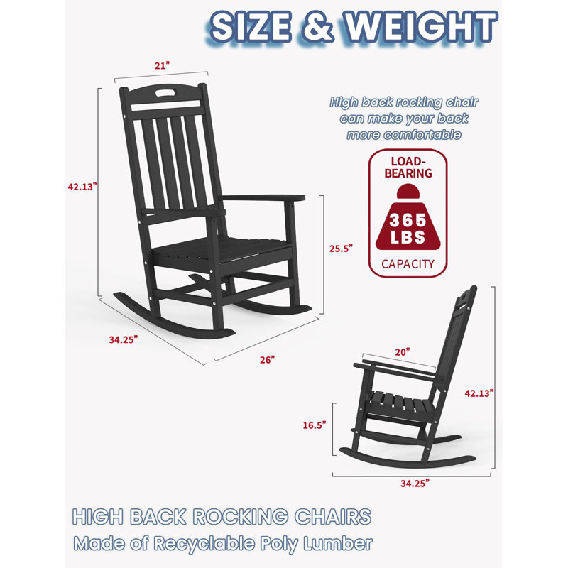 Chaise berçante en plastique Mccutcheon, Noir