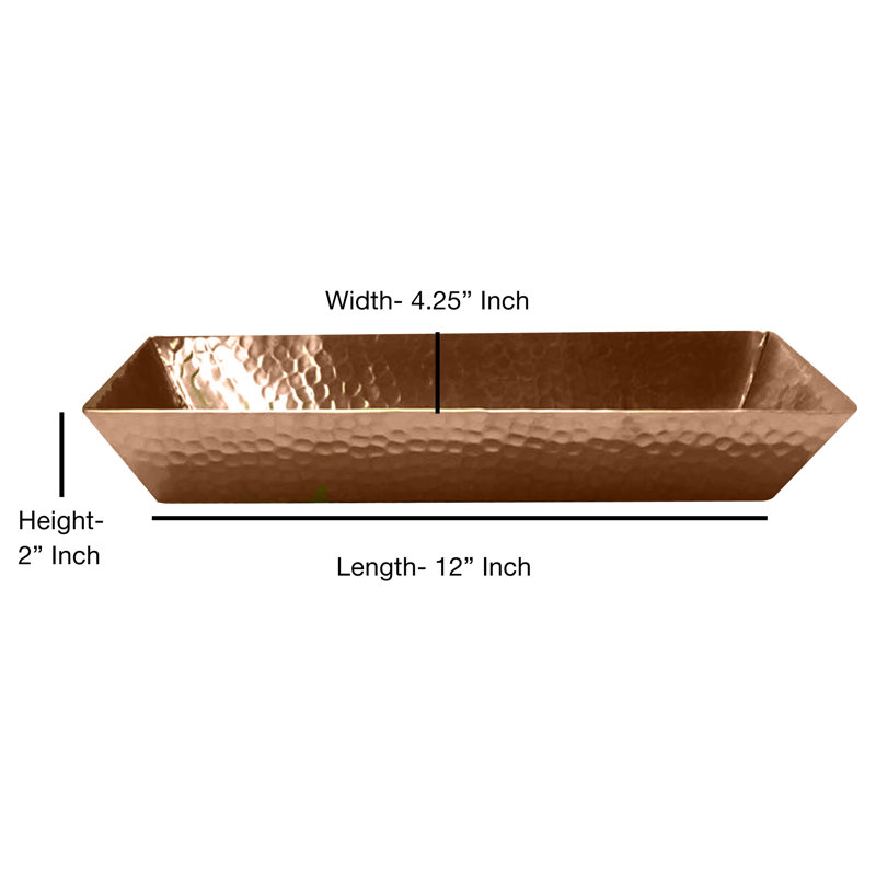 Brayden Studio Basket, Copper, 2" H x 12" W x 4.25" D