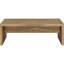 Table basse rectangulaire en bois d'ingénierie, finition Mango, idéale pour servir des boissons et des collations au salon. Hauteur : 41,4 cm, largeur : 123,4 cm, profondeur : 59,7 cm. Polyvalente, elle s'intègre dans différentes pièces.