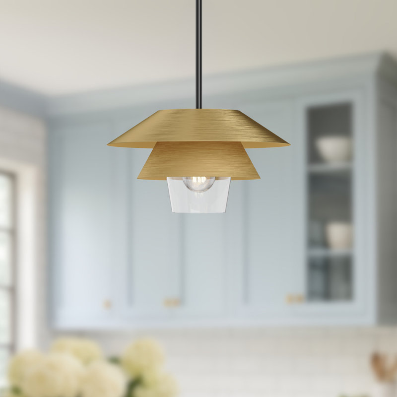 Davant 1 - Light Cone Pendant, 7.75" H x 13.5" W x 13.5" D, Brushed Gold