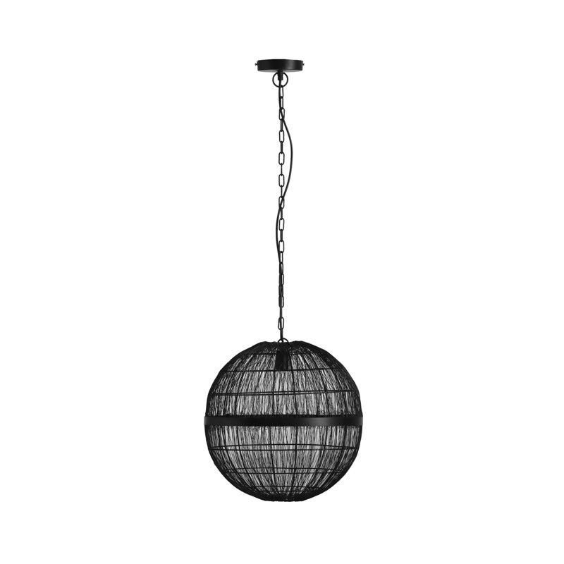 Qulin Single Pendant Light, 1 Light, 120cm x 40cm x 40cm, Black