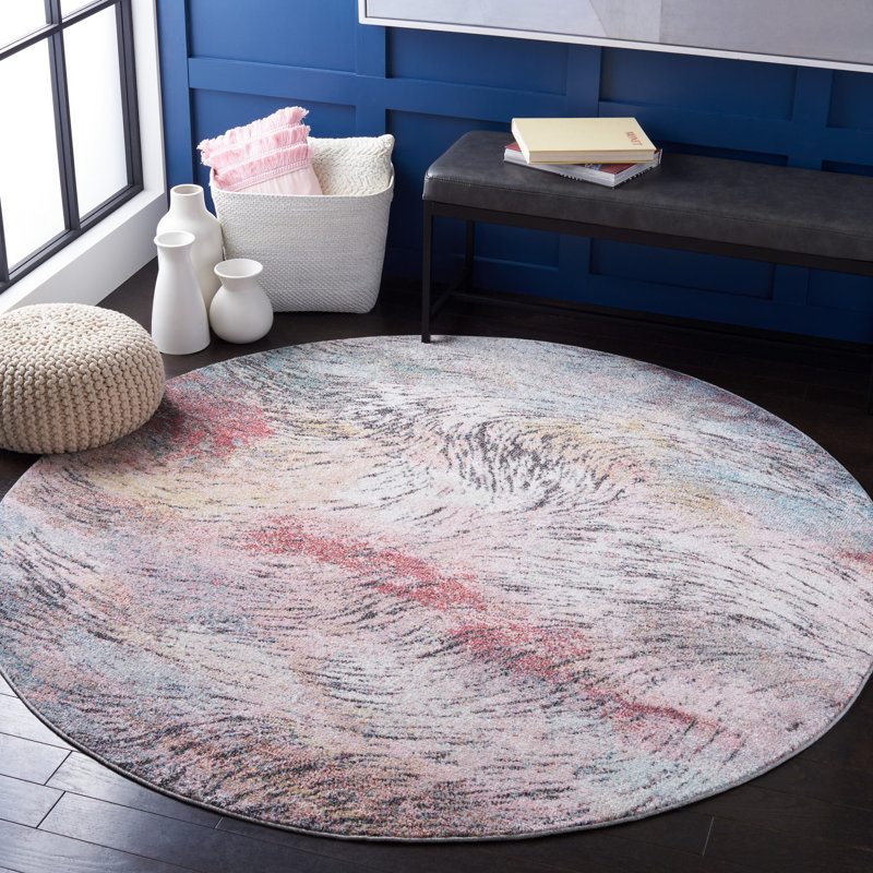 Dostie Phoenix Performance Abstract Rug, Round 6'7"