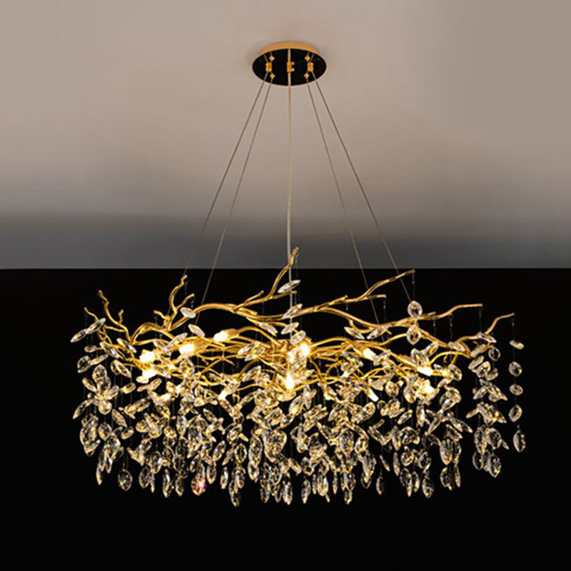 Lustre à 10 lumières avec cristal et détails Gieslinde