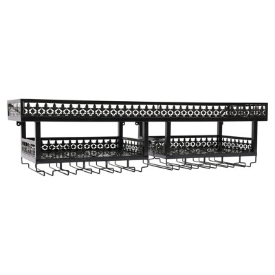 2-Layer Industrial Vintage Metal Wall Mounted Wine Rack