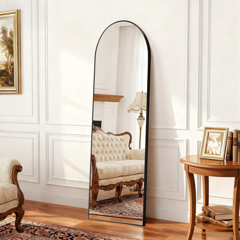Miroir pleine longueur arqué, Noir, 56 po x 15 po