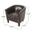 Fauteuil club tendance en brun, avec un revêtement et une structure en bouleau