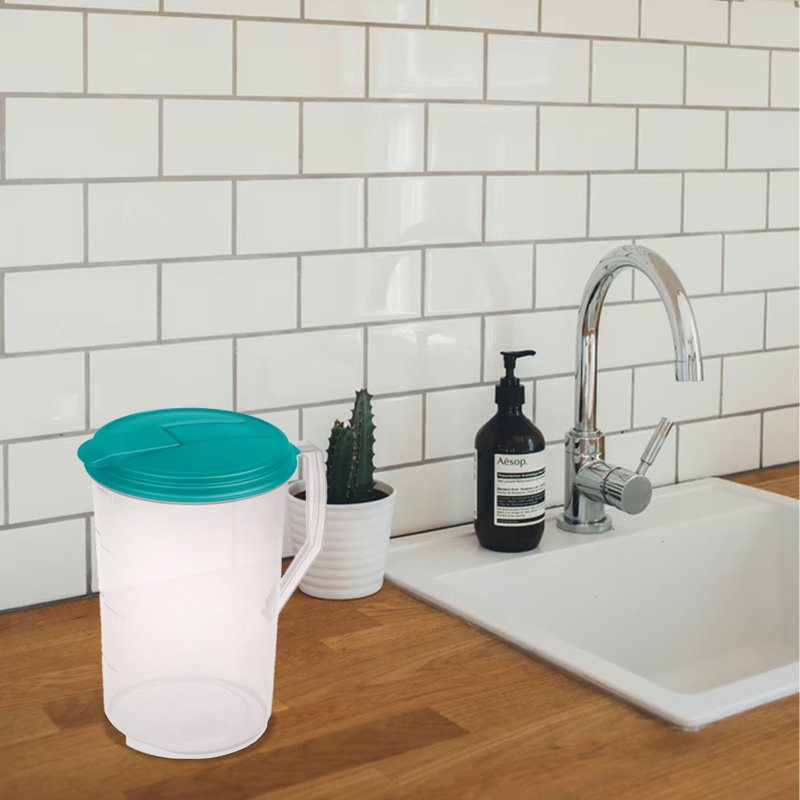 Pichet en plastique transparent avec couvercle Sterilite, Vert / transparent