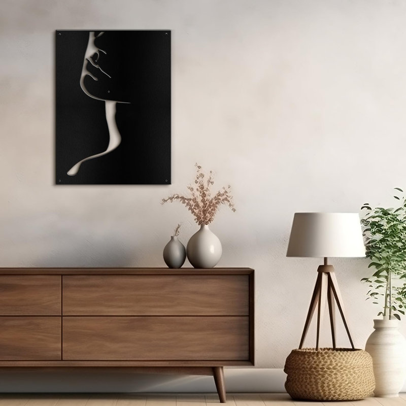 Décoration murale en métal, H 30 po x l 20 po x P 0,05 po, Noir
