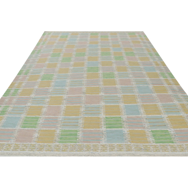 Scandinavian Wool Geometric Area Rug, Rectangle 5' x 7'
