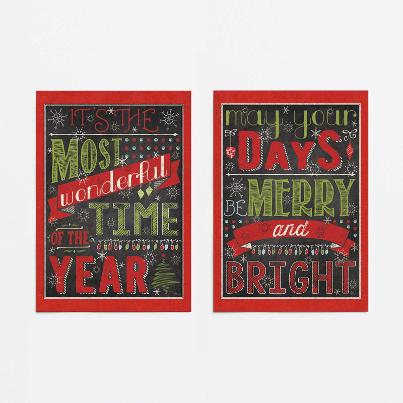 Merry and Bright Days, ensemble de 2 reproductions d'art, 20 po x 16 po, Sans cadre