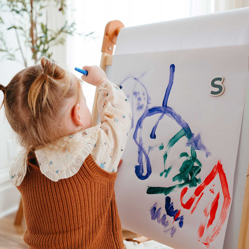 Tiny Land® Magnitales Easel for Kids, Natural/Brown