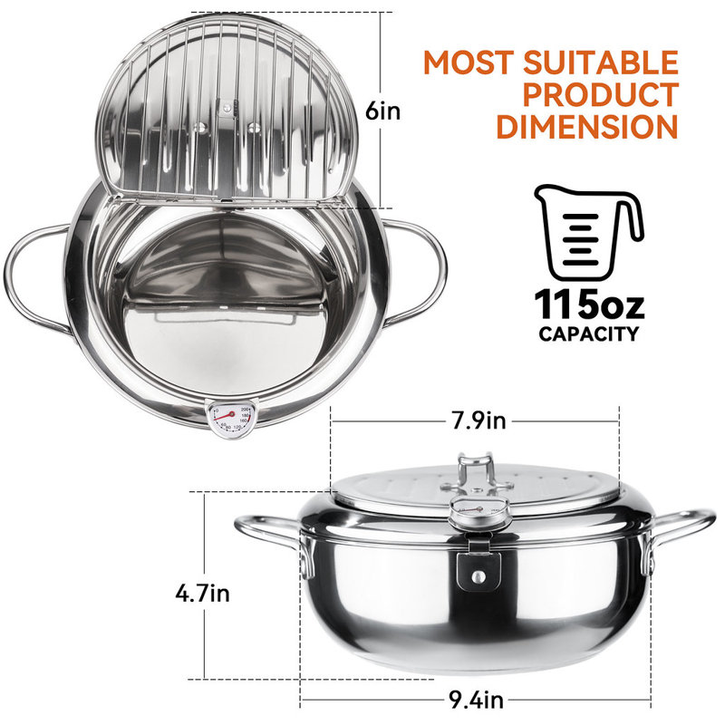 Nalupatio Non-Stick Stainless Steel Pot Set, Silver, 4.7" H x 11" W x 11" D