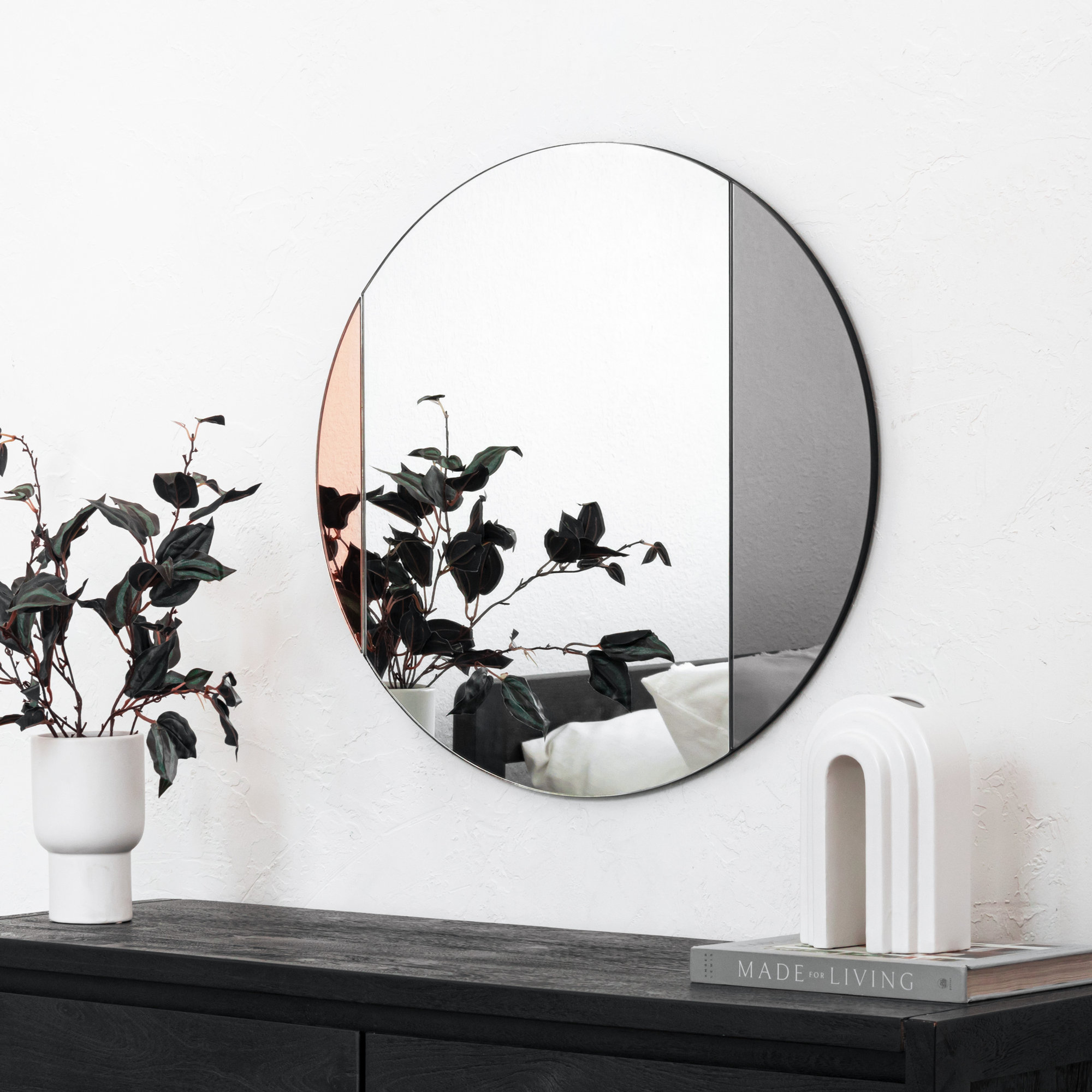 Namaste Flat Mirror, Rose Gold, Smoke, 23.75" x 23.75"