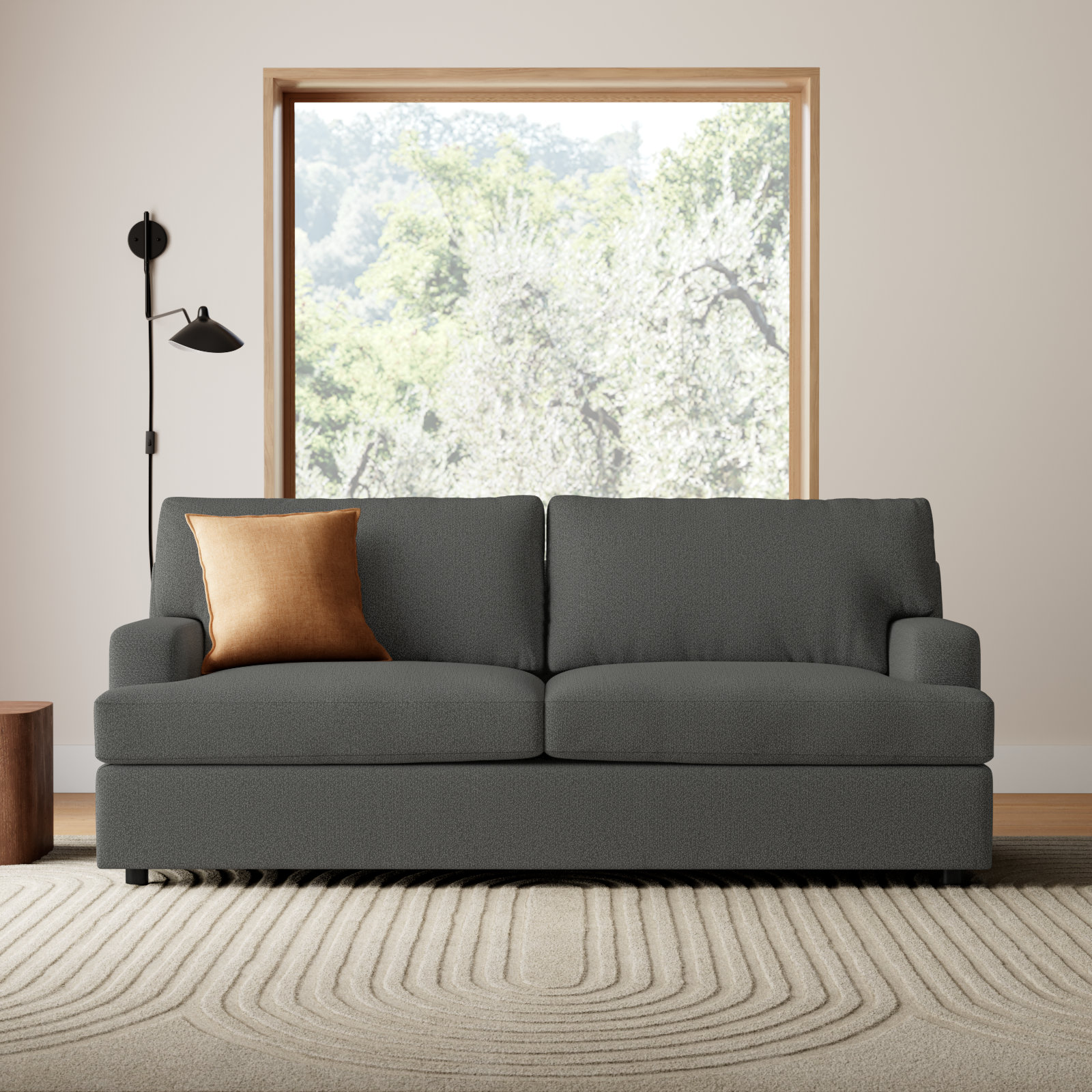 Cleo 84'' Sofa, Davis Smoke Bouclé