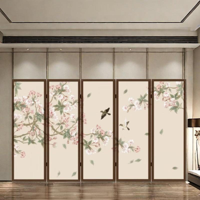 Solid wood flower and bird screen, 70.86" H x 118.11" W x 1.18" D