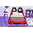 Wood Twin Size Race Car-Shaped Platform Bed With LED And Upholstered Backrest, Red-1631568762