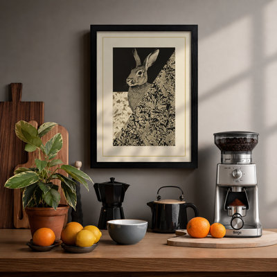 Rabbit in Undergrowth Vintage - Framed Print
