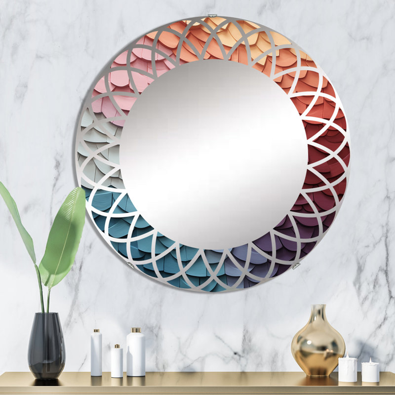 Mortemart - Miroir mural moderne rond, 32 po x 32 po