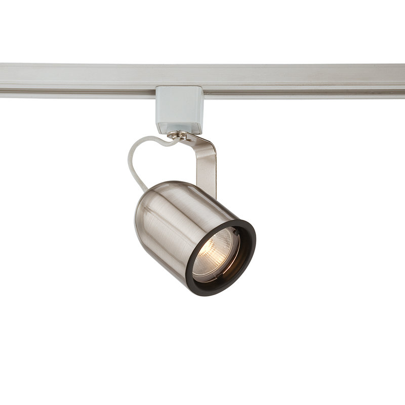 Tête de rail réglable 50 W GU10, Blanc, Nickel brossé