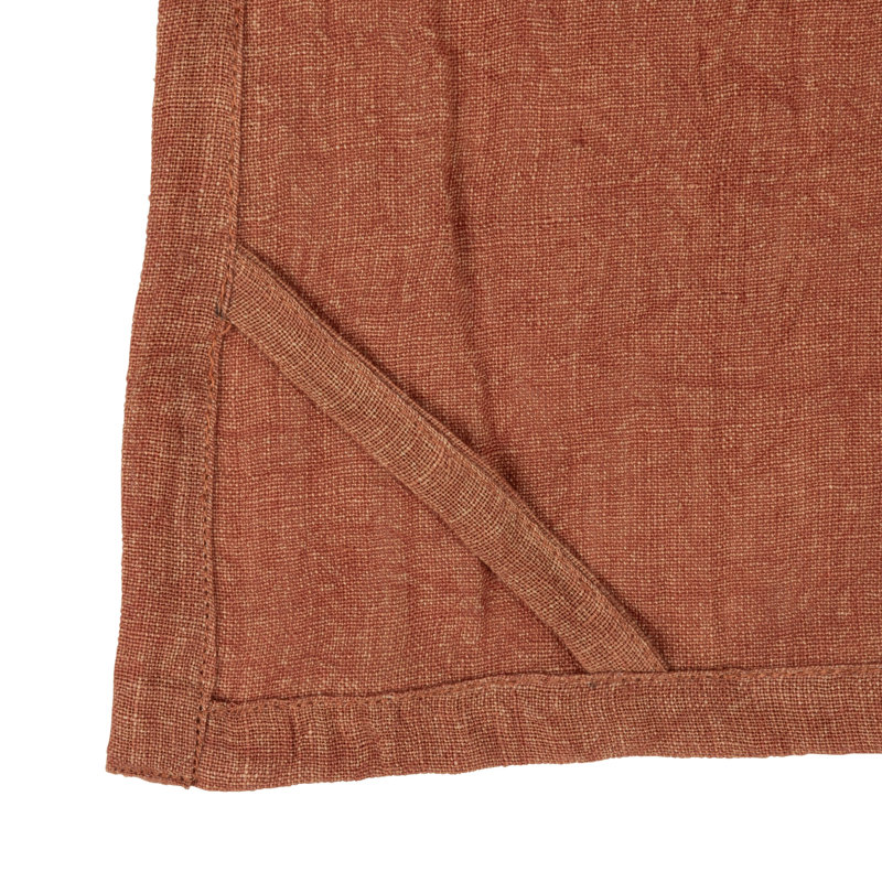Oversized Stonewashed Linen Decorative Tea Towel for Dining and Kitchen, Orange