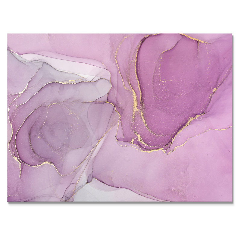 Mauve liquide Waves I - peinture sur toile, H 24 po x l 32 po x P 1 po, Toile tendue