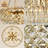 15-Light Adjustable Crystal Chandelier, Copper Finish – 3-Color Switchable, 22.8"-59.2" Height, Sloped-Ceiling Ready-90651677-90651674-90651673