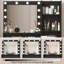 Bureau de coiffeuse avec miroir et lumière-1475660339
