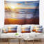 Tapisserie vagues, vagues bleues et sable brun-28507018