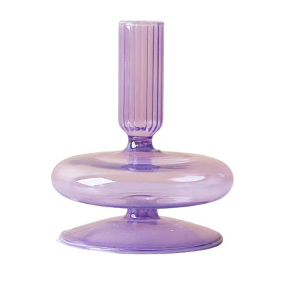 Vase en verre pour centre de table moderne et élégant porte-bougie mariage mariage décoration de pendaison de crémaillère mauve