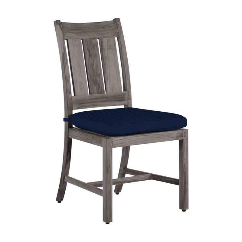 Chaise d'appoint Croquet / Club Teak - Huître, Welt, Velours indigo, Teck huître