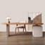 Bureau double caisson en bois massif avec tiroirs Nut-brown-1206117225-1206117230