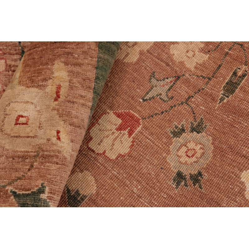 Tapis brun en laine noué à la main 7 pi 10 po x 9 pi 6 po Baccio