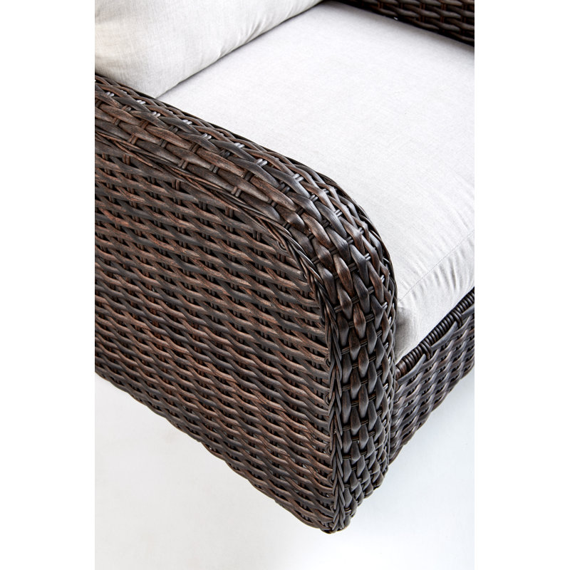 Chorio Metal Outdoor Lounge Chair , Sunbrella® Cushions Included, Aquamarine Outdura®, Espresso