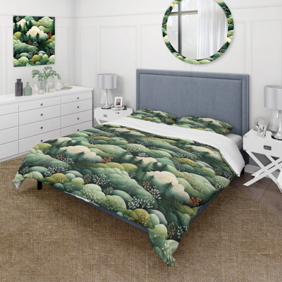Green Forest Pattern I Floral Duvet Cover