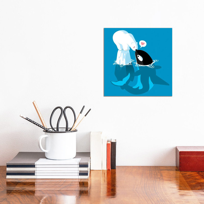 Polar And Killer Whale by Alberto Perez - Wrapped Canvas Print, 30.48cm H x 30.48cm W