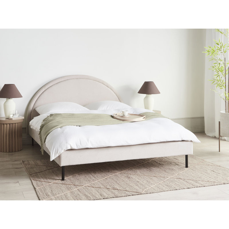 Bed Fabric MARGUT 200 cm, Beige, European Kingsize (160 x 200 cm)