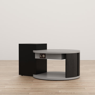 42In Propane Fire Pit Table 50000 BTU, Auto Shut-Off, Hidden Tank, Woodgrain Finish