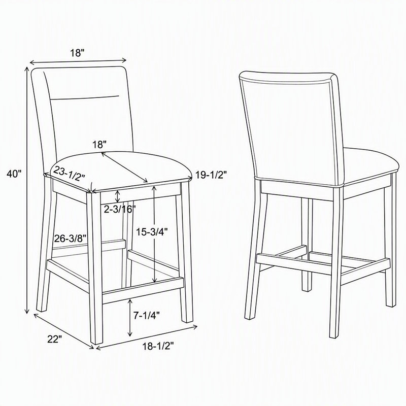 Ensemble de salle à manger 5 pièces avec table carrée gris vieilli et piètement foncé, chaises rembourrées pour salles à manger modernes