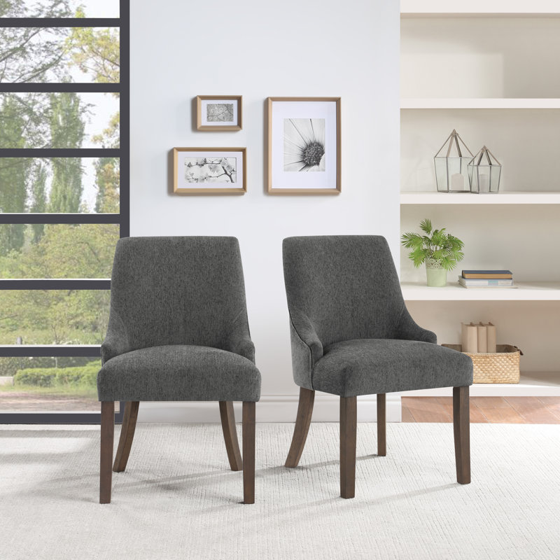 19.5'' H Upholstered Side Chair, Charoal Gray