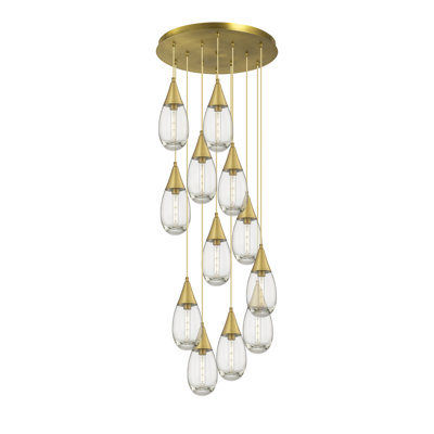 Luminaire suspendu en grappe à 12 lumières