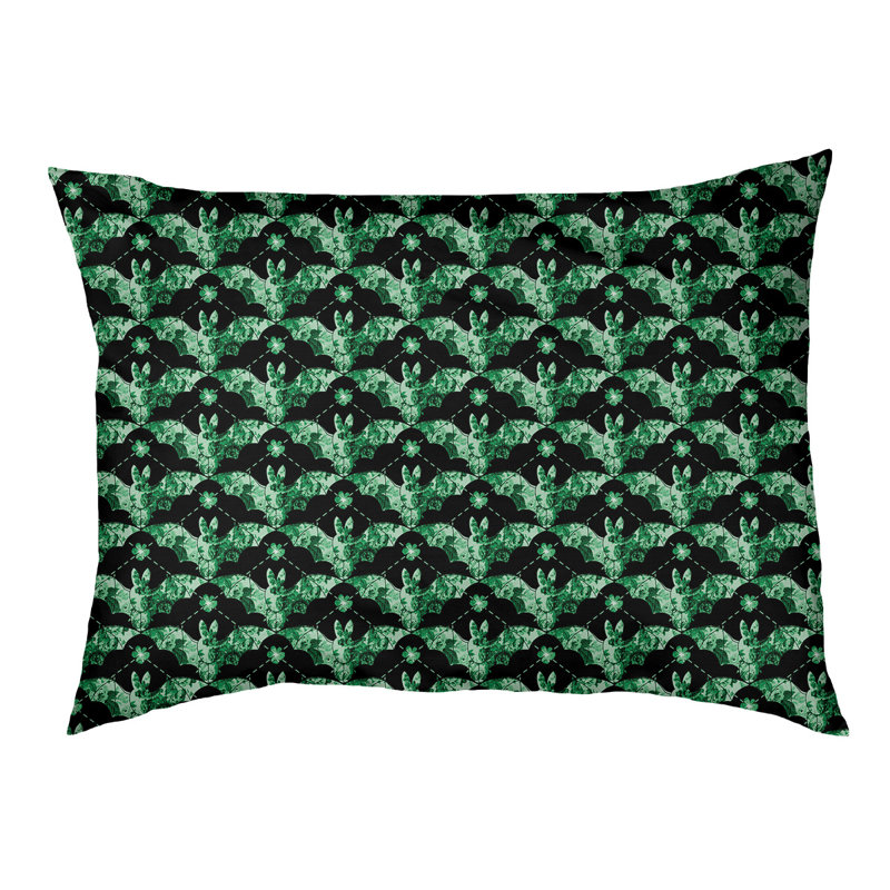 Coussin pour chien Byrge Bats, Moyen (H 14 po x l 42,5 po x P 32,5 po), Vert
