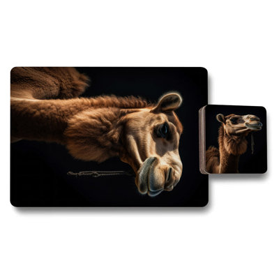 Camel Artwork Placemats And Coasters Set 12 Pieces 11x8
