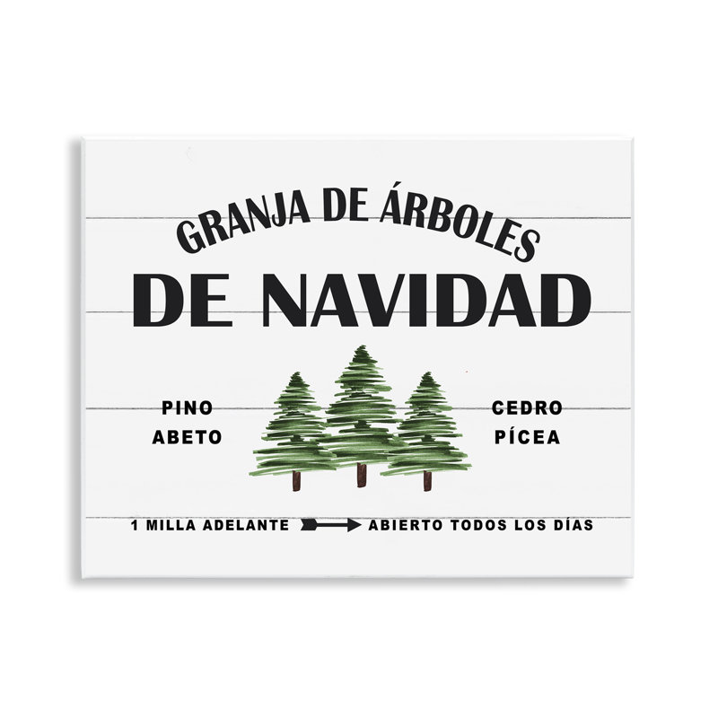 Art mural espagnol de ferme d'arbre de Noël, par lettres et lignes